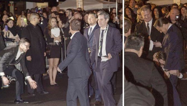 Reportero se lanza directo a los genitales de Leonardo DiCaprio